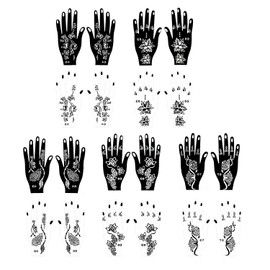 Hand Tattoo Stencil Black Tattoo Stencil, 10PCS Hand Temporary Tattoo Kit Templates, India Tattoo Stencil Set for Women Girls A7AHSBWST