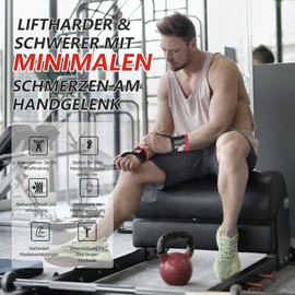 Rane Sports Deadlift Wrist Lifting Straps, Grip Straps, Deadlift Straps, Non-Slip Pull Straps, Fitness Wrist Wraps, Bodybuilding, Xfit, Strength Training, Pull Ups Black Grey