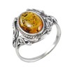 Sterling Silver and Baltic Honey Amber Ring Georgine Size: 9