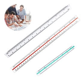 Set of 3 Triangular Scale Ruler, Architecture Ruler, Triangular, 1:20, 1:25, 1:50, 1:75, 1:100, 1:125, 1:200, 1:250, 1:300, 1:400, 1:500, Scale Ruler 30 cm for Architect, Technical