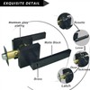 Entry Door Handle Lever with Lock Key, Black Square Heavy