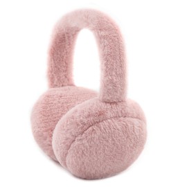 RANOME Fluffy Ear Muffs Winter Women Foldable Fuzzy Earmuffs for Kids Cute Ear Muffs for Girls Boys Ear Warmer (A-dark pink)
