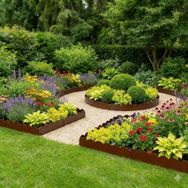 Solaroxy 6 Pack Metal Landscape Edging 40" L x 7" H,Heavy Duty Border,Rust