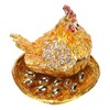 Golden Hen Figurine Trinket Boxes Handcraft Exquisite Small Jewelry Box