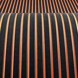 KT GuoMei Boat Flooring Self-Adhesive EVA Foam Boat Decking Non-Skid mat 94.5"X43.31" for Decorate Fishing Boat Kayak Yacht Pool RV Floor etc (Straight Groove, Black and Orange, 94.5"X43.31")