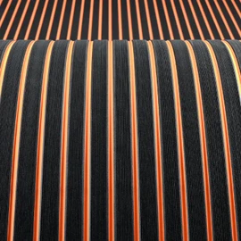 KT GuoMei Boat Flooring Self-Adhesive EVA Foam Boat Decking Non-Skid mat 94.5"X43.31" for Decorate Fishing Boat Kayak Yacht Pool RV Floor etc (Straight Groove, Black and Orange, 94.5"X43.31")