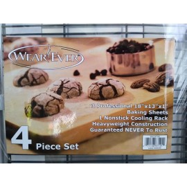 WearEver 4 Piece Set 3 Professional 18"x13"x1" Baking Sheets NEW!