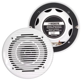 6.5" Marine and Spa Waterproof Speakers, High-Fidelity Sound, UV and Corrosion Resistant for Boats, RVs, Cars, Hot Tubs (White)