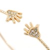 Avalaya 'Two Hands' Crystal Thin Gold Plated Bangle Bracelet -
