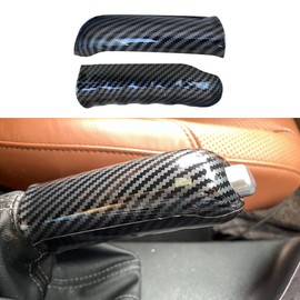 ruihe Carbon Fiber Color Parking Handbrake Hand Brake Handle Cover Trim Fit for Ford Ranger 2016 2017 2018 2019 2020 2021 2022 accessories