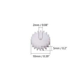 Bettomshin Plastic Gear 182A 0.5 Modulus Pulley Belt Shaft Robot RC Motor Hand DIY Mechanical Parts Kit White 20pcs