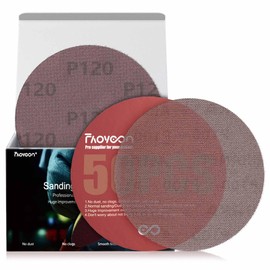 Faoyoon 6 Inch Sanding Mesh | Micro Mesh Hook and Loop Sanding Discs | Dust Free Net Sandpaper | 50 Pack 120 Grit | Wet and Dry Sanding Screen | Anti-Clog and Last Longer