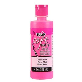 Tulip Soft Paint 21730 Sfp 4Oz, 4 Ounces, Matte Neon Pink, 4 Fl Oz