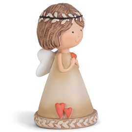 Dicksons Shaded Coffee Brown Angel with Heart 3 inch Resin Decorative Tabletop Figurine