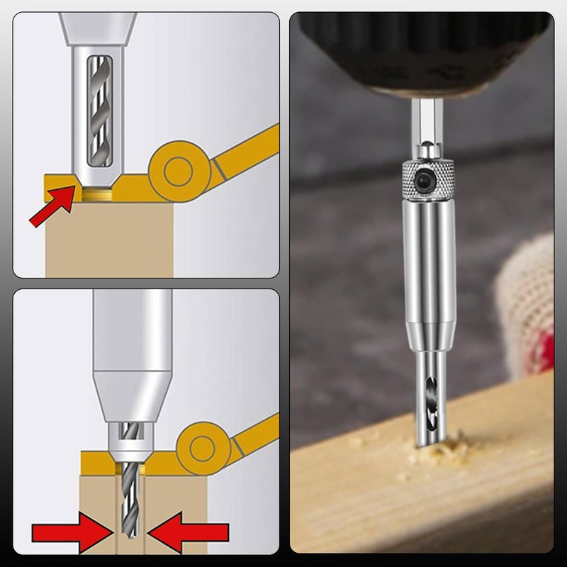 Hinge Drill Bit Self Centring, 4 Pcs Self Centering Drill