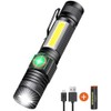 Hoxida Rechargeable Flashlight(Battery Included), Magnetic LED Flashlight with COB sidelight,