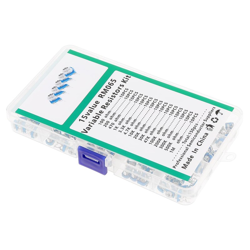 SMGDA 15 Values 150pcs 100 Ohm to 2M Ohm Variable