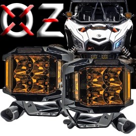 OZ-USA 4" Amber High Output 75W Side Emitting LED Pod Lights DRL 180° Beam Angle 12V