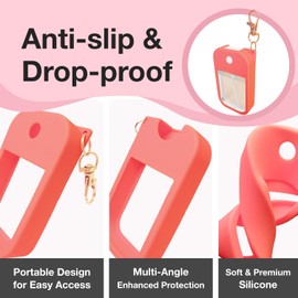 1 PC Soft Silicone Case for Touchland Power Mist (1FL. OZ./30 mL), Protective and Stylish Case with Keychain Compatible with Touchland Hand Sanitizer Spray (Red)