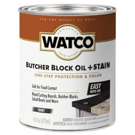 Watco 359023 Butcher Block Oil + Stain, 16 oz, Ebony