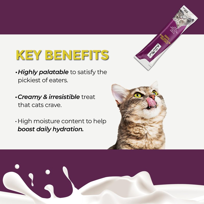 Fussie Cat Super Premium Chicken in Goat Milk Puree, lickable