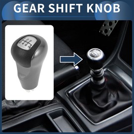INFINAUTO 6 Speed Gear Shift Knob Automatic Gear Shift Knob No.54102SNAA01 for Honda Civic 2006-2011 Plastic Black Titanium Color 1pcs