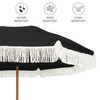 AMMSUN 7ft Patio Umbrella with Fringe Outdoor Tassel Umbrella UPF50+