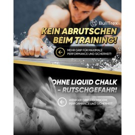 BullTrex Liquid Chalk Duo Set 250 ml + 50 ml Liquid Chalk [2 x Bottles & Finger Tape & Carabiner] - Quick Drying & Odourless - Magnesia for Bouldering, Crossfit, Pole Dance and More - Dust-Free