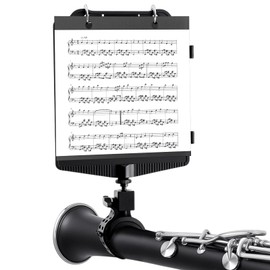 Amylove Clarinet Lyre Marching Band Flip Folder, Adjustable Marching Band Lyre for Clarinet with 1 Flip Folder, 10 Reversible Sleeves