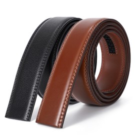BELTROAD 2 Pack Ratchet Belt Strap for Men Leather Belts Without Buckle Replacement Leather Belt Strap Only 35mm for 40mm Buckle
