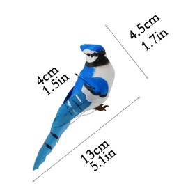 LWINGFLYER Blue Jay Realistic Artificial Birds Ornaments Feathered Bird Model for Decoration Arts & Crafts Photo Props Floral Arrangements Home Decor Figurines