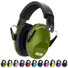 Dr.meter Ear Defenders Children, Children Ear Defenders SNR 27dB Protective Earmuffs with Noise Blocking Children Ear muffs for Sleeping Studying Adjustable Head Band ArmyGreen