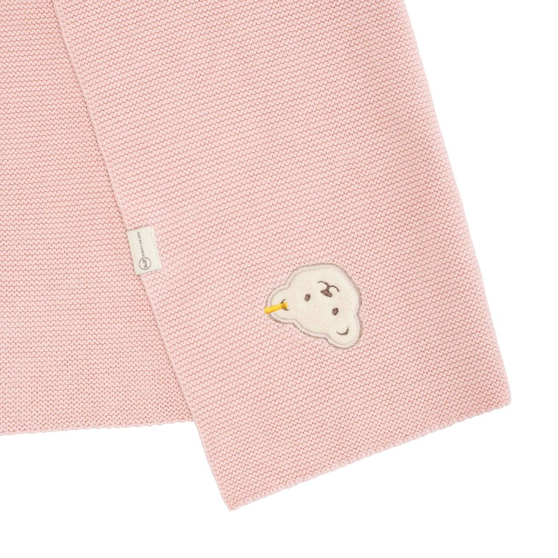 Steiff Unisex Baby Basic Blanket Knitted GOTS, Silver Pink, Silver