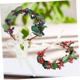 Vaguelly Artificial Berry Garland Headband Elegant Bride Hairpiece Lightweight Wedding Hairband for Comfortable Wear Unique Red Berry Hair Accessory for Bridal Decor
