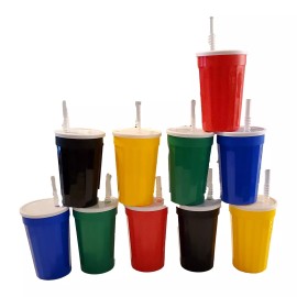 Jean's USA Products 10 pack - mix of 5 colors, Tumblers with White Lids Straws Made in America 22 OZ