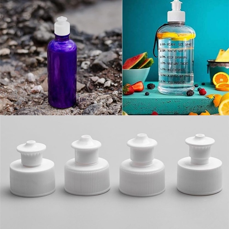FZGLHQQ 20Pcs Push Pull Caps Reusable Bottle Caps Plastic Push