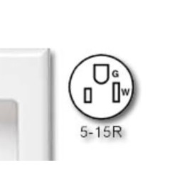 Recessed Single Outlet 15 AMP/ 120V Single Receptacle Glossy White Finish Recessed in Wall Perfect for TV, Clock, Mirror, Home Theater, and More