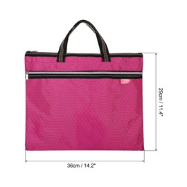 PATIKIL Waterproof Zipper File Bag, Documents Books Tools Storage Zip Pouch for Office Travel, Rose Red