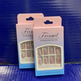 Red Aspen 2X Frinail Press On Nails - 24 Pcs Glitter Purple #4 - Short Size