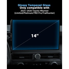 WEIPIN For Glossy Tempered Glass 2025 2026 Toyota 4Runner 14 Inch Touchscreen Screen Protector - 4Runner (Limited/Platinum/TRD Pro/Trailhunter) Accessories