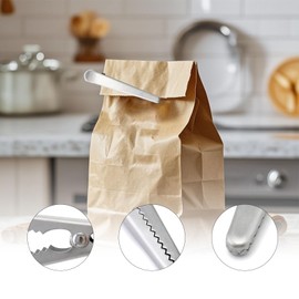XDGBGFN Pack of 10 Stainless Steel Sealing Clips 2 Sizes 8 cm and 11.5 cm Bag Clips Multifunctional Sealing Clips Metal Clips Crocodile Sealing Clips for Kitchen Food