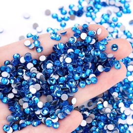 YHMQ DU 1440 pieces rhinestones, nail crystals + rhinestones for nails, crystal capri blue + SS12 (2.8 + 3.0 mm)