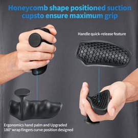 Weielt Anti-Slip Gym Hand Grips for Weight Lifting, Rubber Workout Gloves for Men and Women, Crosstraining Palm Grips Ergonomics Shaped Hand Protection for Men Exercise Bodybuilding (Black)