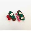 ZIWOO Handmade Leather Hair Clip 2 pcs Cherry Styling Accessories