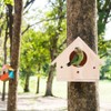 Outdoor Innovative Wooden Bird House Birds Nesting Breeding Cage Ornament