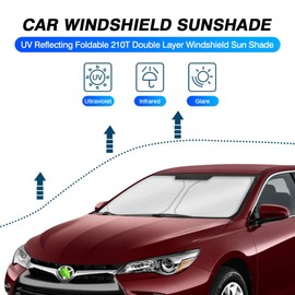 KUST Parasol de parabrisas de ajuste personalizado para Toyota Camry 2012-2017, protector de visera plegable que bloquea los rayos UV y mantiene tu coche fresco