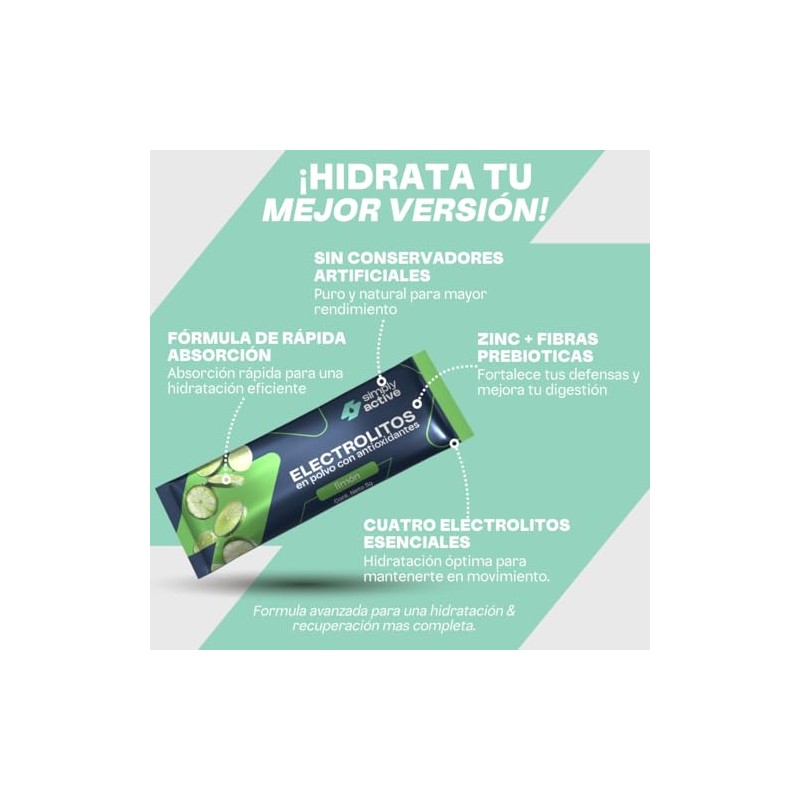 Electrolitos Polvo Limón Sticks Azúcares Añadidos Suero Oral Magnesio Potasio