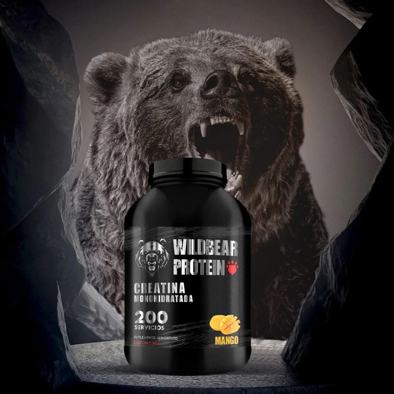 Creatina Monohidratada 1kg Wild Bear 200 Servicios Varios Mango