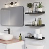 WOPITUES Floating Shelves with Black Metal Guardrail, Shelves for Wall