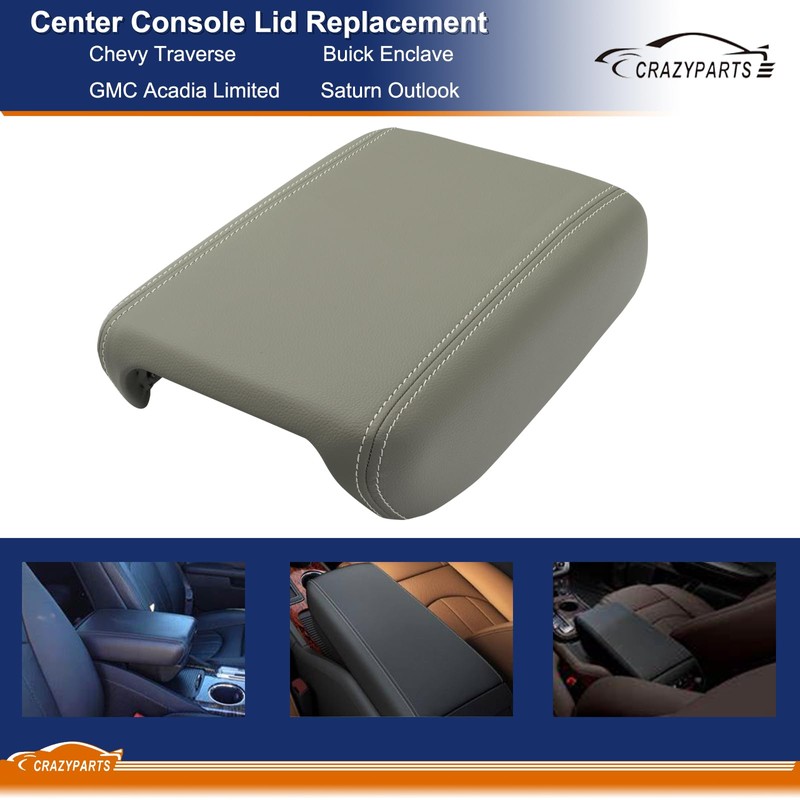 CRAZYPARTS Center Console Lid Fit for 2007-2017 Chevy Traverse, Enclave,